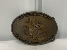 Vintage NRA Whittington Center Third Annual Trophy Elk Hunt Belt Buckle