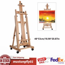 Large Heavy-Duty Studio Artist Easel H-Frame Wood Painting Art Easel Standing