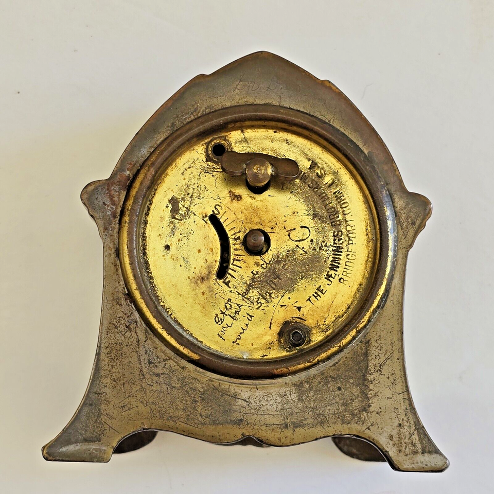 Antique Jennings Brothers "JB 1100" Brass Desk Clock NOT WORKING. 4"x3