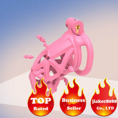 Newest 3D Print Male Chastity Device Cage with Spike Men Resin Locking 4 Rings