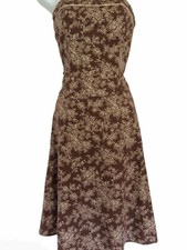Just Choon Brown and White Print Strapless Stretch Cotton Dress Size 5 *SALE*