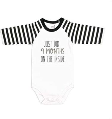 Pavilion Gift Company Baby 9 Months-6-12 3/4 Length Black & White Sleeve