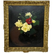 Oil Painting Nocturne In Petals Roses of Fire and Light By James Stuart Park