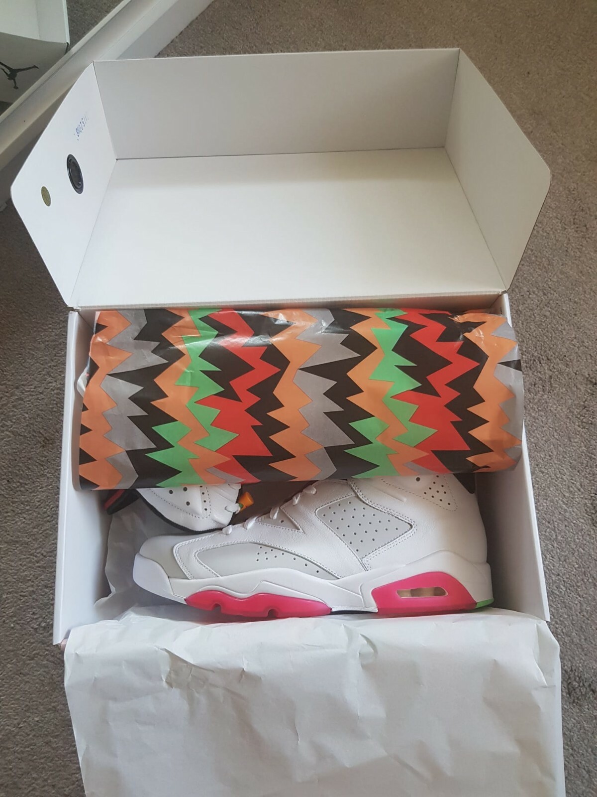 New Air jordan retro 6 White/Grey/Red image 4