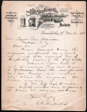 F D Stephens Co - 1898 German Valley NJ - Steam & Water Boilers Letter Head Bill