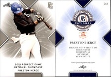 PRESTON HERCE 2021 LEAF PERFECT GAME NATIONAL SHOWCASE ROOKIE CARD #266