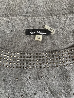 Villa Milano Grey Sparkly Sweater Size X-Large 