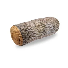 Wooden Log Plush Pillow Back Cushion 22" Nature Theme Decor Rustic Cozy Touch