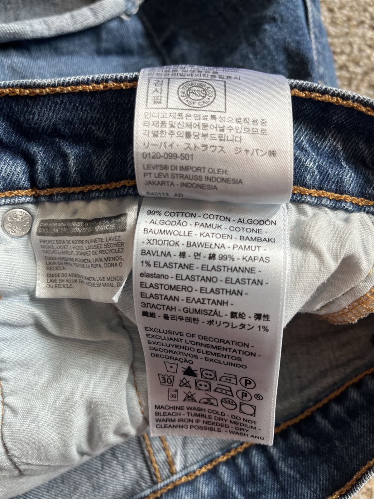 Levis Jean Shorts Womens 29 Blue 501 Cut Off Premium Denim Button Fly - View 4