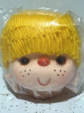 Vintage Crafts MITZY 4 Doll Head Hands Baby Yellow Yarn Hair Soft Plastic A8