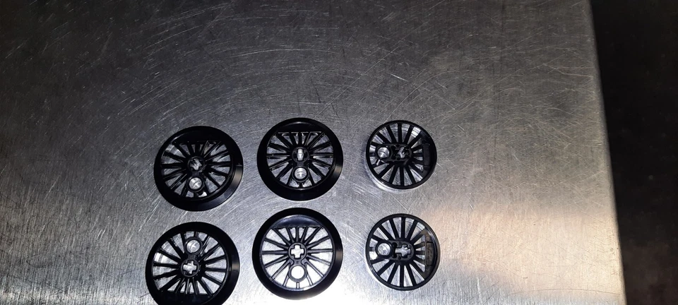 Nuevo Lego Rueda de Tren Pista Negra Paquete de 3 Motor Parte # 85489 Contrapeso X2 Foto 4 de 4