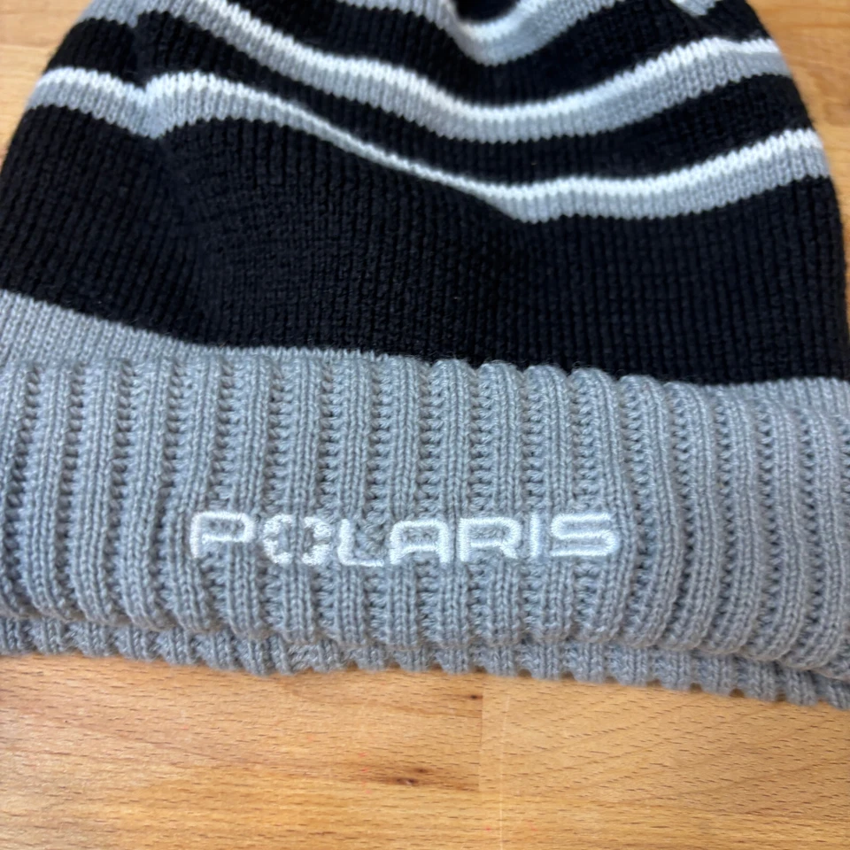 Gorra Polaris Talla Única Negra Gris Deportes de Motor Tejido Invierno Sombrero Foto 2 de 4