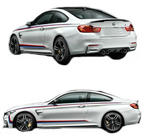 Graphics Stripe Decal Kit For BMW M4 Tricolor M Performance Waist Line Sticker - Picture 7 of 9