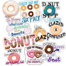 Donut Stickers, Ten Vinyl Stickers Supporting Donut, Great Donut Gift, Decorativ