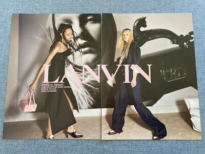 2020 LANVIN Vogue Print Ad 2 Page Fashion Feet Ankles Long Legs High Heel Shoes