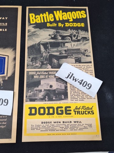 10 Vintage 1943 DODGE TRUCK ADS Original Print Ad Literature - Picture 7 of 11