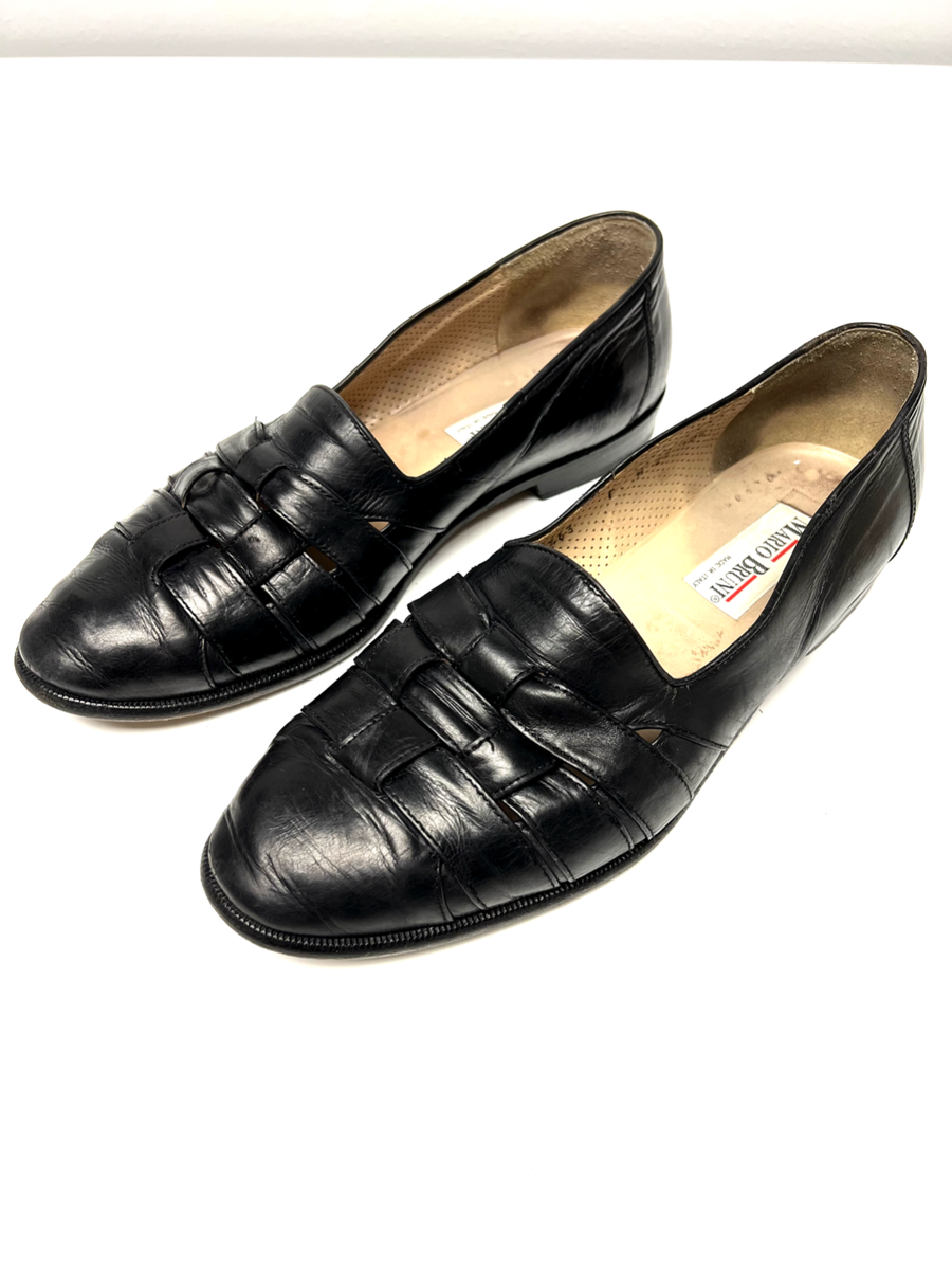 MENS MARIO BRUNI, DRESS LOAFERS BLACK, SIZE 10.5 US MADE IN 