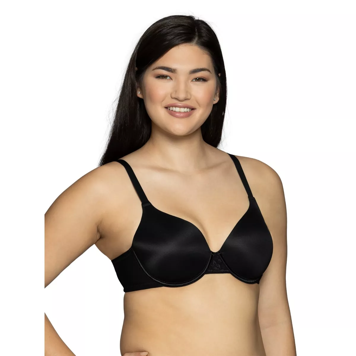 Radiant by Vanity 42DDD Fair Lightly Lined Smoothing Underwire Bra Black  3476528