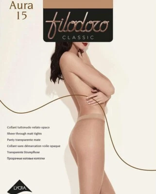 6 Collants Femme Filodoro Très Fins Opaches 15 DENIERS Tout Nu Art Diva Ou Aura - Photo 1/2