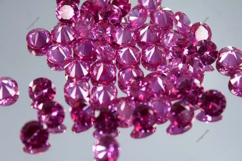 Natural Pink Sapphire 8 MM 25 Pcs Loose Gemstone Certified Round Cut Ceylon Lot - Foto 2 di 7