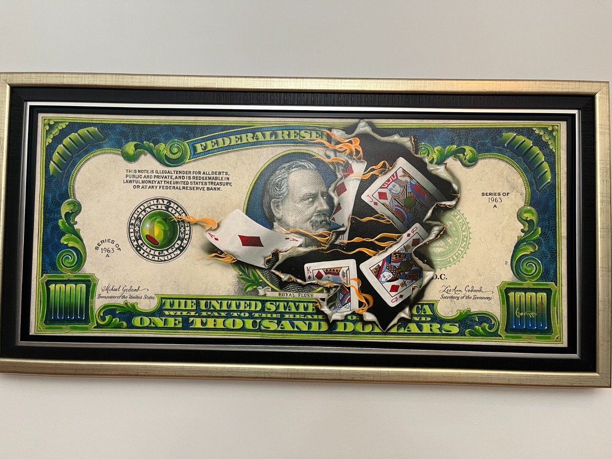$1000 bill royal flush Michael Godard - Hand Signed | eBay