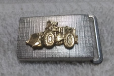 IH Hough Division Paydozer Silver Gold Back Hoe Belt Buckle Great Vintage Shape