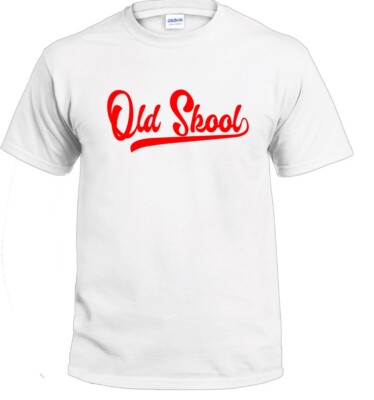 Old Skool Script Tail Shirt School Guys Men Rule Cool Tee All Size & Colors