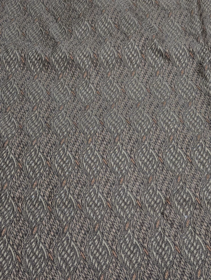 Vintage 40's 50's MCM Fabric Tapestry Weave Upholstery Brown Gold Huge Piece - Image 4 of 4