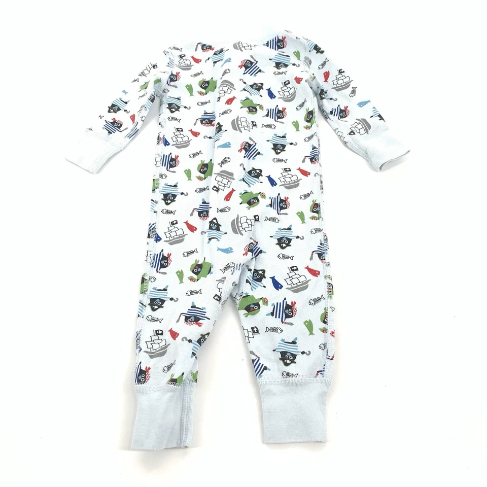 Hanna Andersson Piratas y Barcos Estampado Una Pieza Dormir 6-9 Meses 60cm Azul Foto 2 de 4