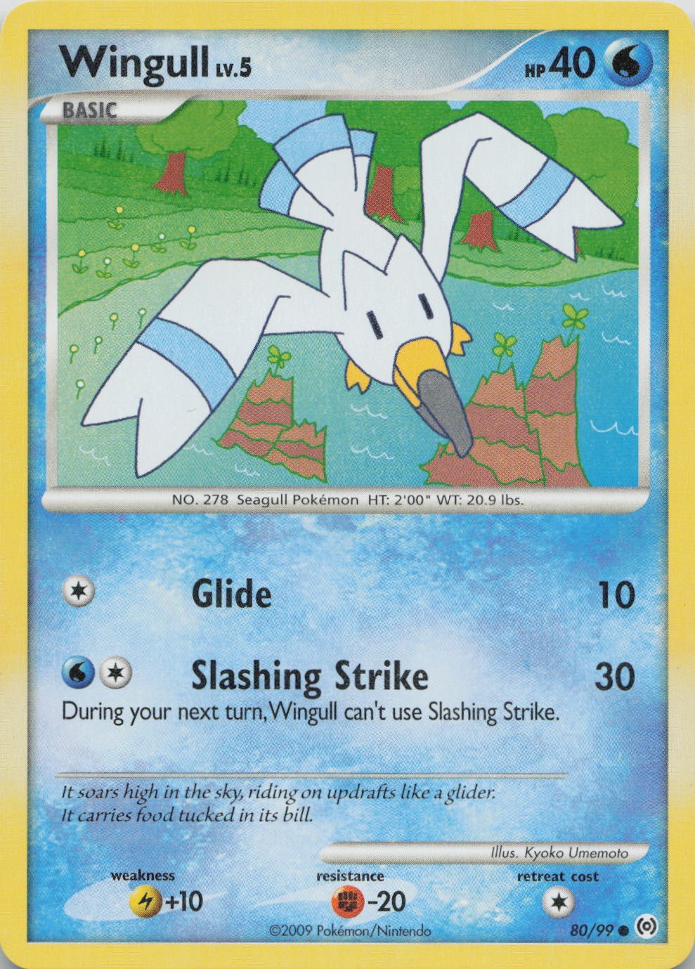 Wingull 80/99 Common Arceus Pokemon Lightly Played