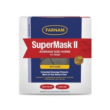 Farnam SuperMask II Horse Fly Mask w/ Ears, Extended Coverage, Eye Protection