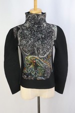 Authentic ISSEY MIYAKE me Black pomegranate Cat Pleats Top Mimi Yokoo 080 0632