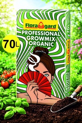 Floragard Growmix ORGANIC 70L - Blumenerde, Pflanzerde, Bio-Erde, Grow Erde