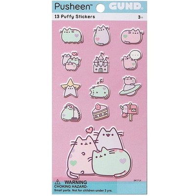GUND Pusheen the Cat Puffy Stickers set of 13 NEW