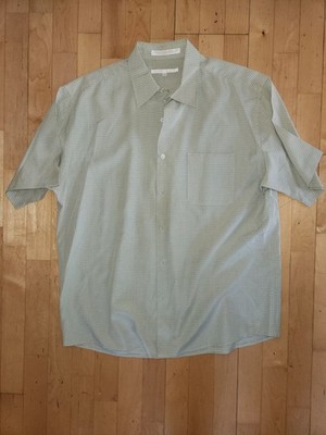 Perry Ellis Mens Dress Shirt Short Sleeve Size Large