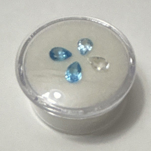 Topaz Pear Cut Loose Gemstones Blue Heated 2.03ct ETW Transparent (4pc)