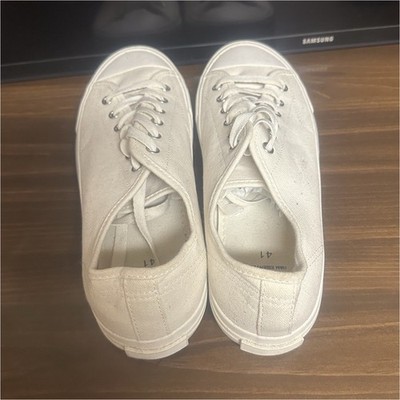 H&M White Canvas Low Top Men's Lace Up Sneaker Casual Athletic Solid