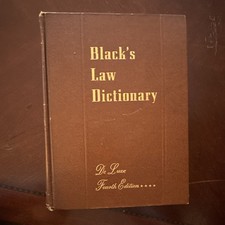 Black's Law Dictionary De Luxe 4th Edition Hardcover West Publishing
