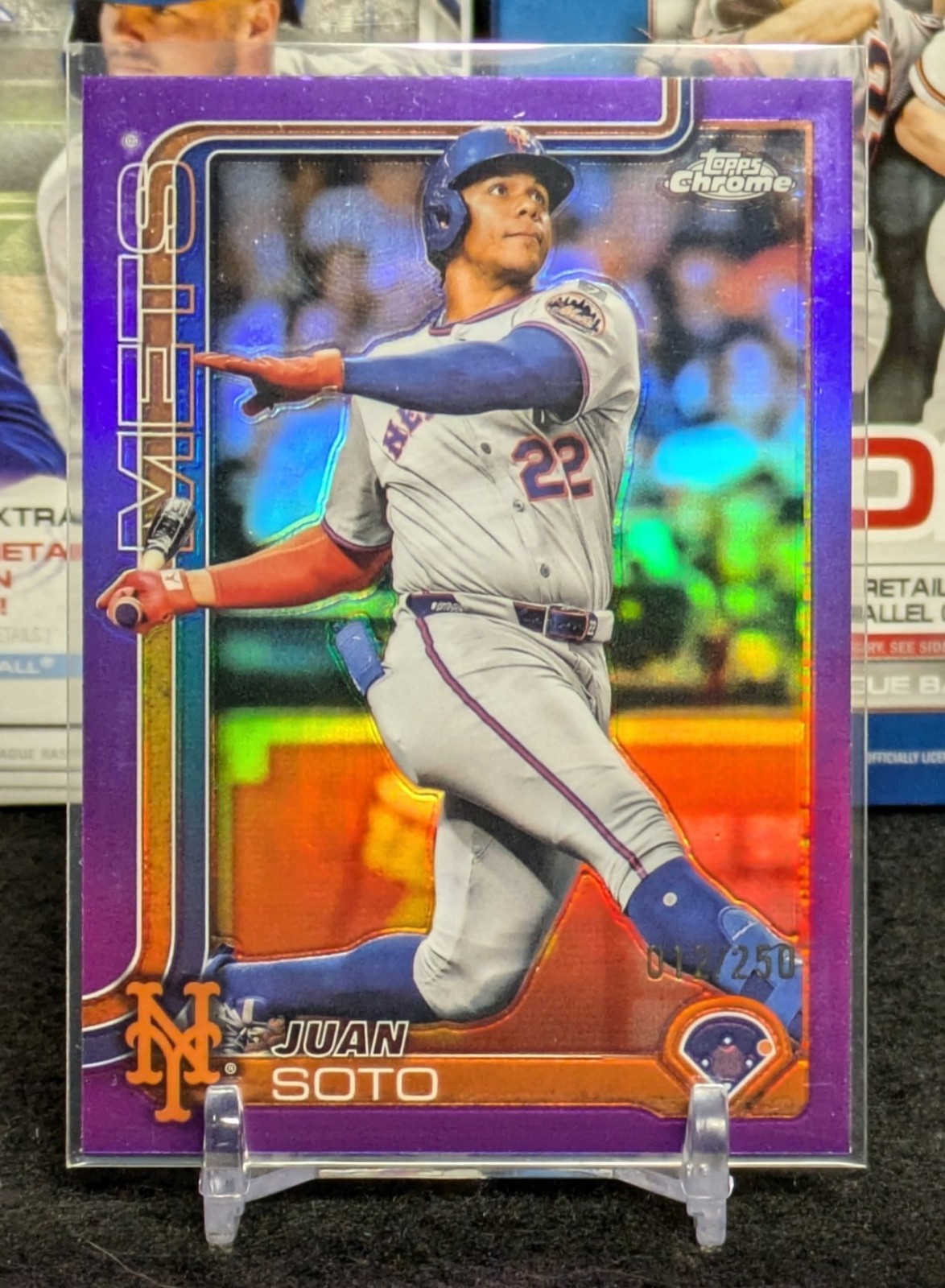 2025 Topps Chrome Juan Soto Purple Refractor /250 Mets SN Parallel #200
