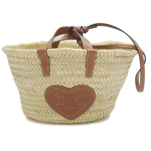 CELINE Basket Bag Teen Triomphe Classic Pannier Beige Used From Japan
