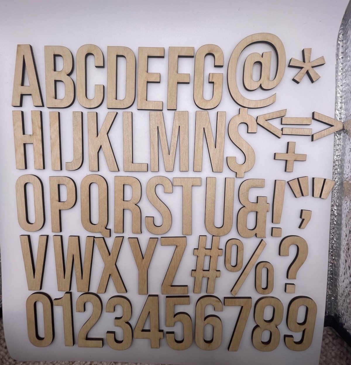 Laser Cut Wood Letters Numbers Symbols 2” Bebas Neue Font Basswood Cutouts