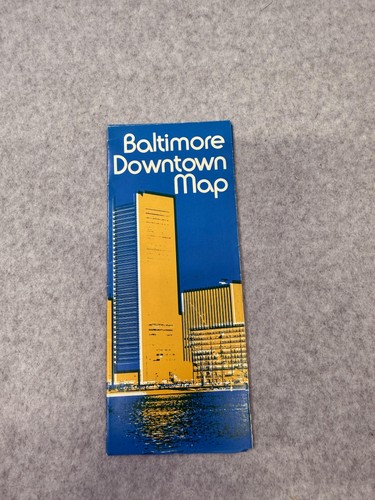 Vintage Baltimore Downtown Map Discover Baltimore Tourist City Guide Folded