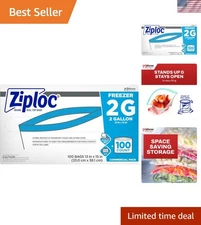 Ziploc Professional Freezer Bags, For Food Organization and Storage, Double Z...