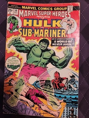 Marvel Super-Heroes #50 (Marvel Comics May 1975) VG Condition Bronze Age Hulk  