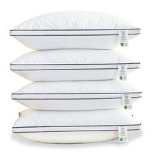 4PCS Quilted Reversible Bed Pillow for Sleeping, Luxury Hotel Quality 3D Micr...