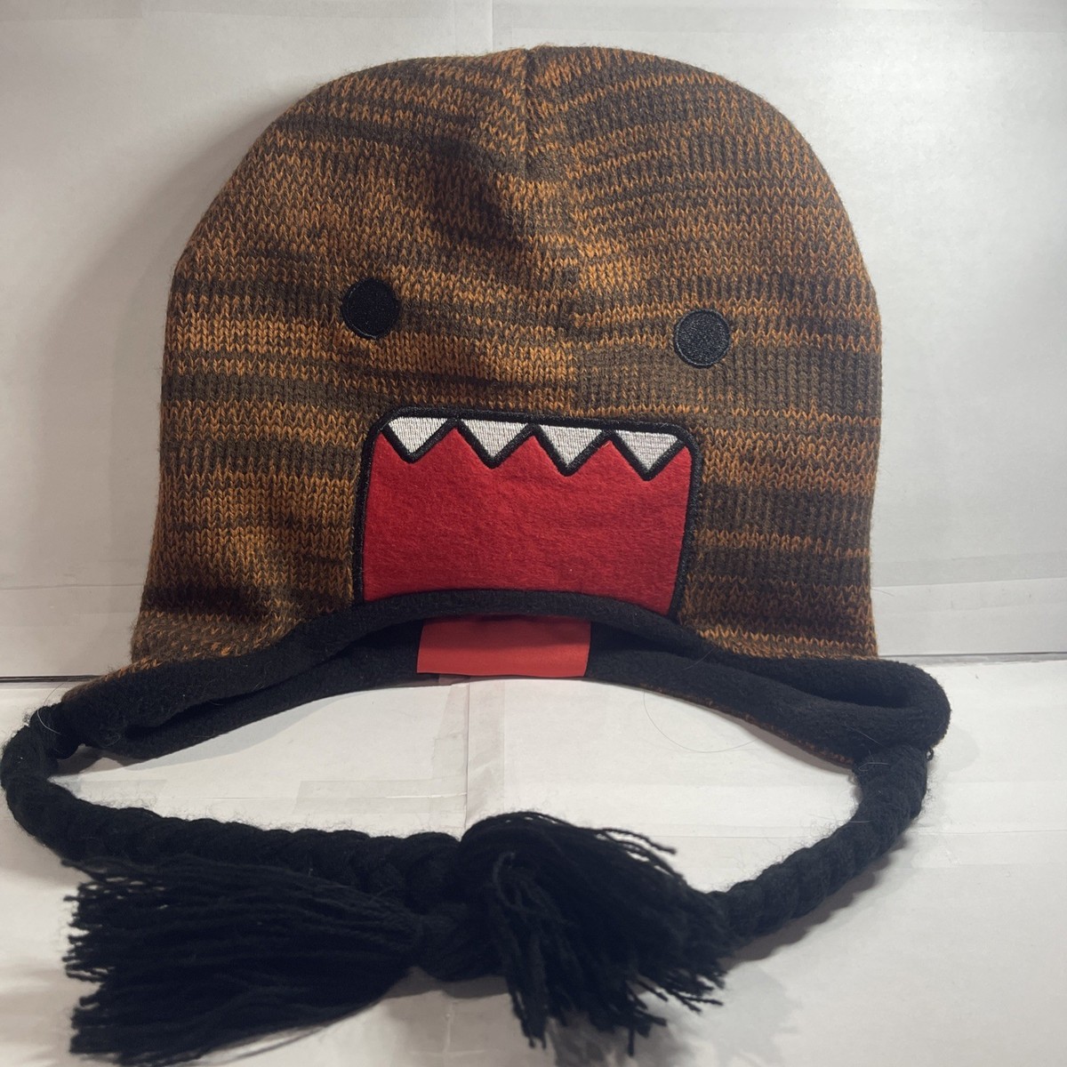 Vintage Y2K Domo Kun Face Brown Beanie knit Winter Hat 1998  display picture 2
