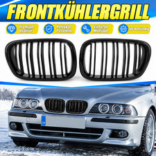 Nieren K�hlergrill Frontgrill Schwarz Doppellinien Grill F�r BMW 5er E39 Limo