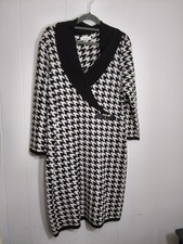 Calvin Klein Black & White Check Sweater Dress Size M