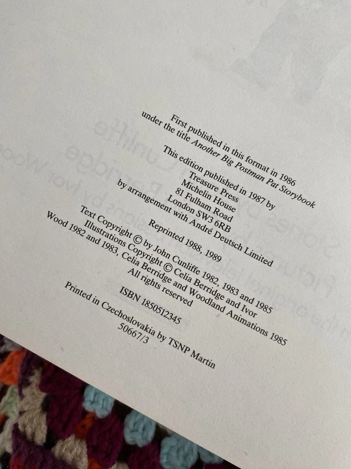 1989 Big Postman Pat Hardback Six Story’s My Postman Pat Story time Book - Image 2 of 4