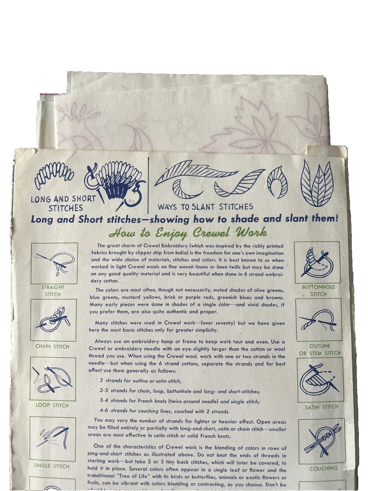 Vintage Vogart Elizabethan Embroidery Crewel Hot Iron Repeat Transfer Patterns - Image 2 of 2